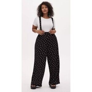 Torrid Disney Mickey Mouse & Minnie Mouse Polka Dot Black Overall Women Size 2